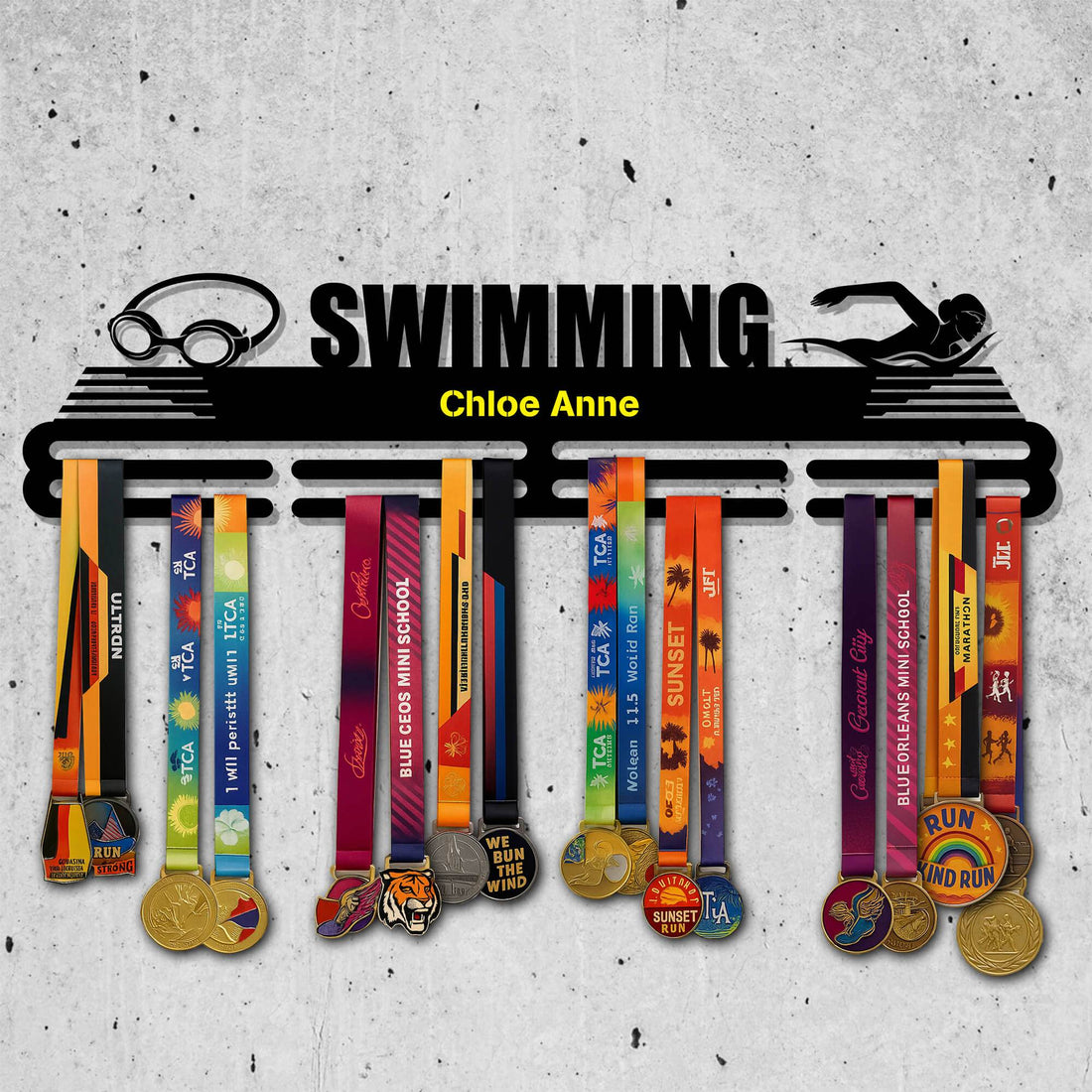 Metal Hanger for Swimming Awards – Stainless Steel Display Rack - Champion Hanger
