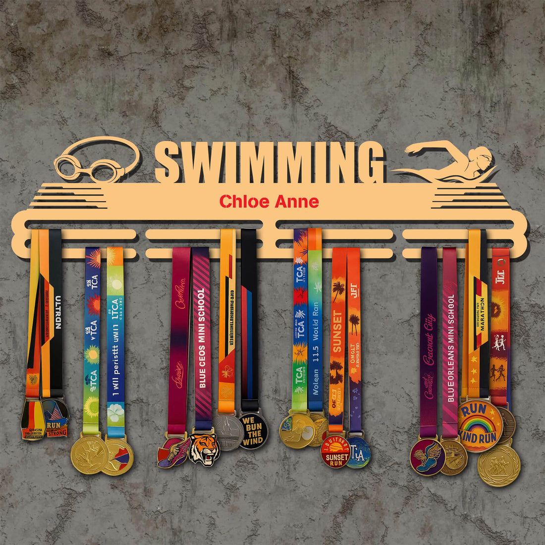Metal Hanger for Swimming Awards – Stainless Steel Display Rack - Champion Hanger