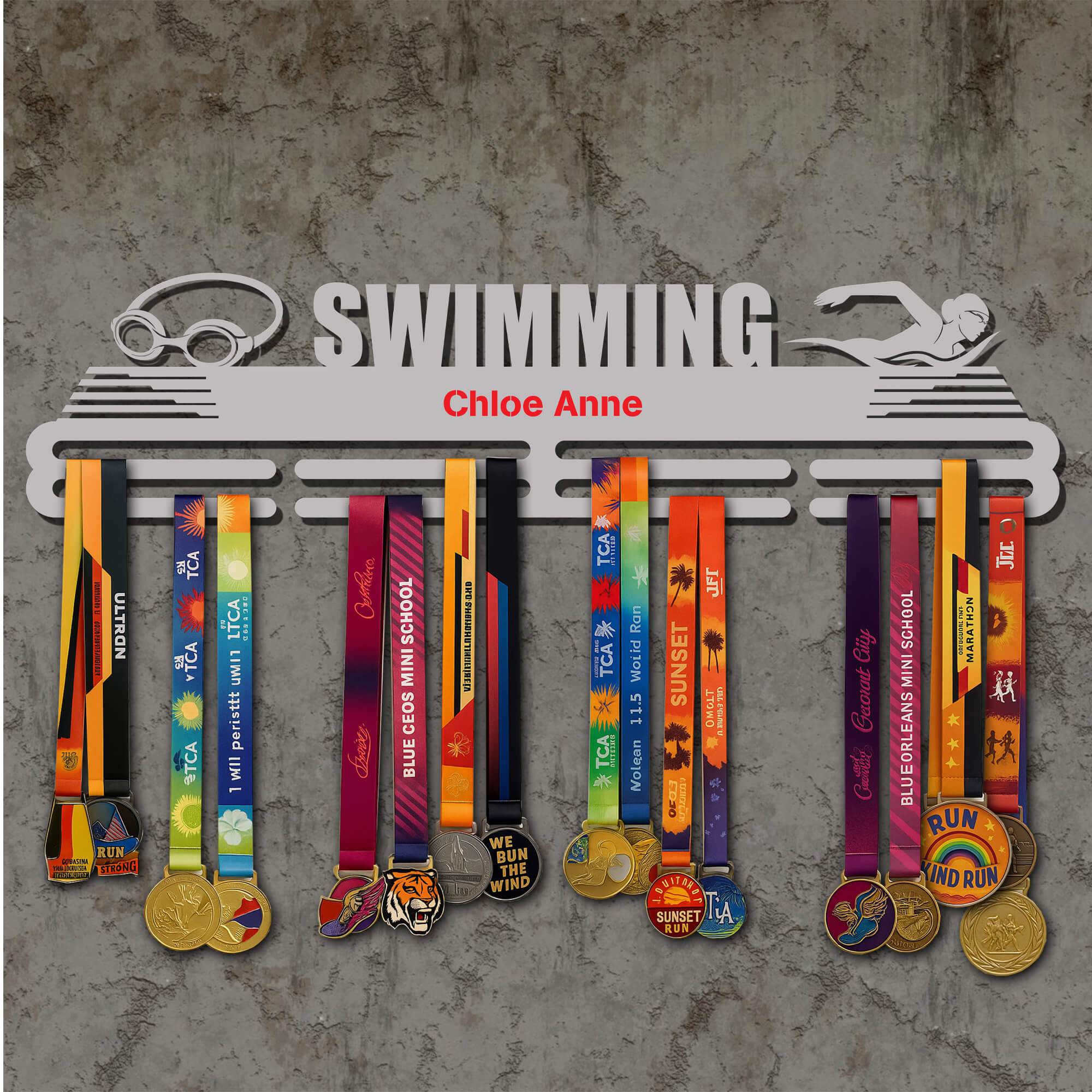 Metal Hanger for Swimming Awards – Stainless Steel Display Rack - Champion Hanger