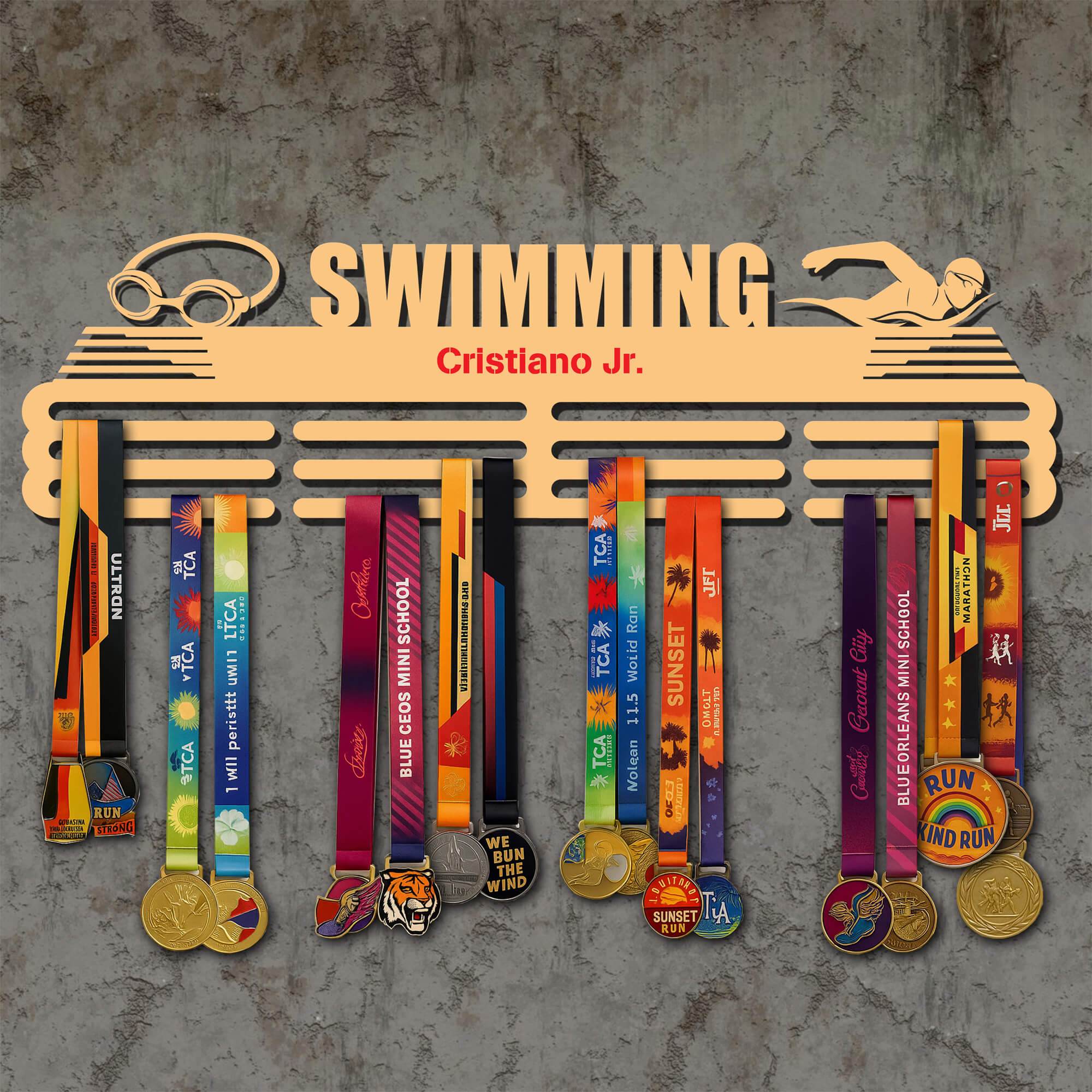 Metal Hanger for Swimming Awards – Stainless Steel Display Rack - Champion Hanger