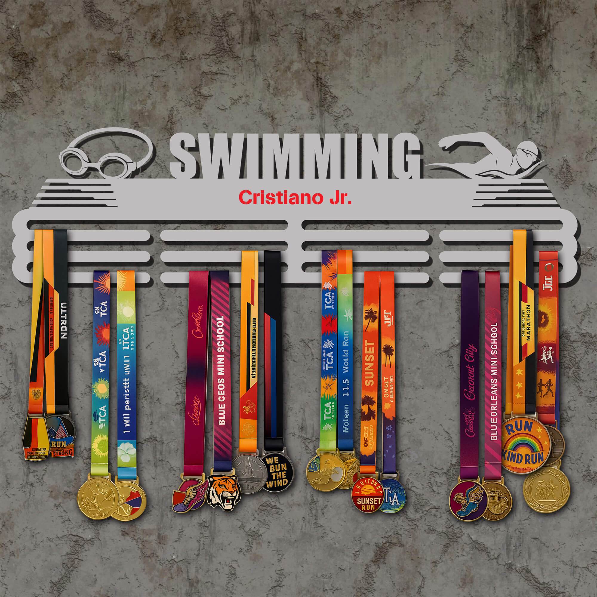 Metal Hanger for Swimming Awards – Stainless Steel Display Rack - Champion Hanger