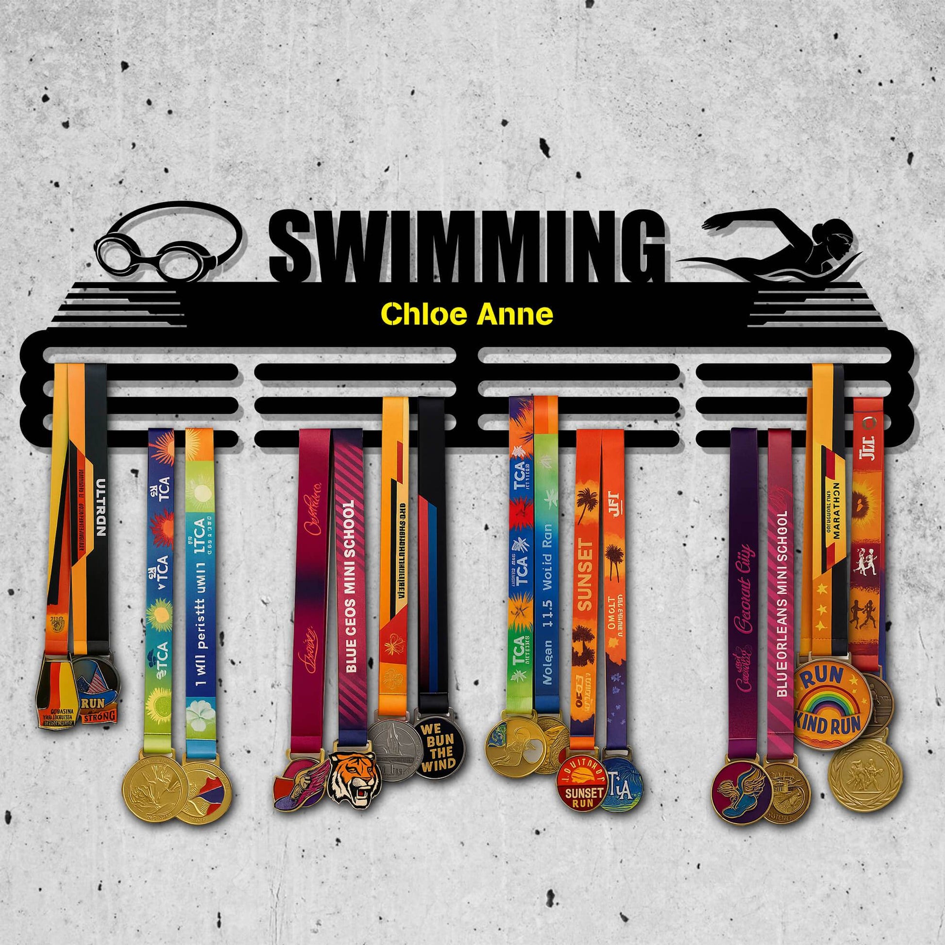 Metal Hanger for Swimming Awards – Stainless Steel Display Rack - Champion Hanger