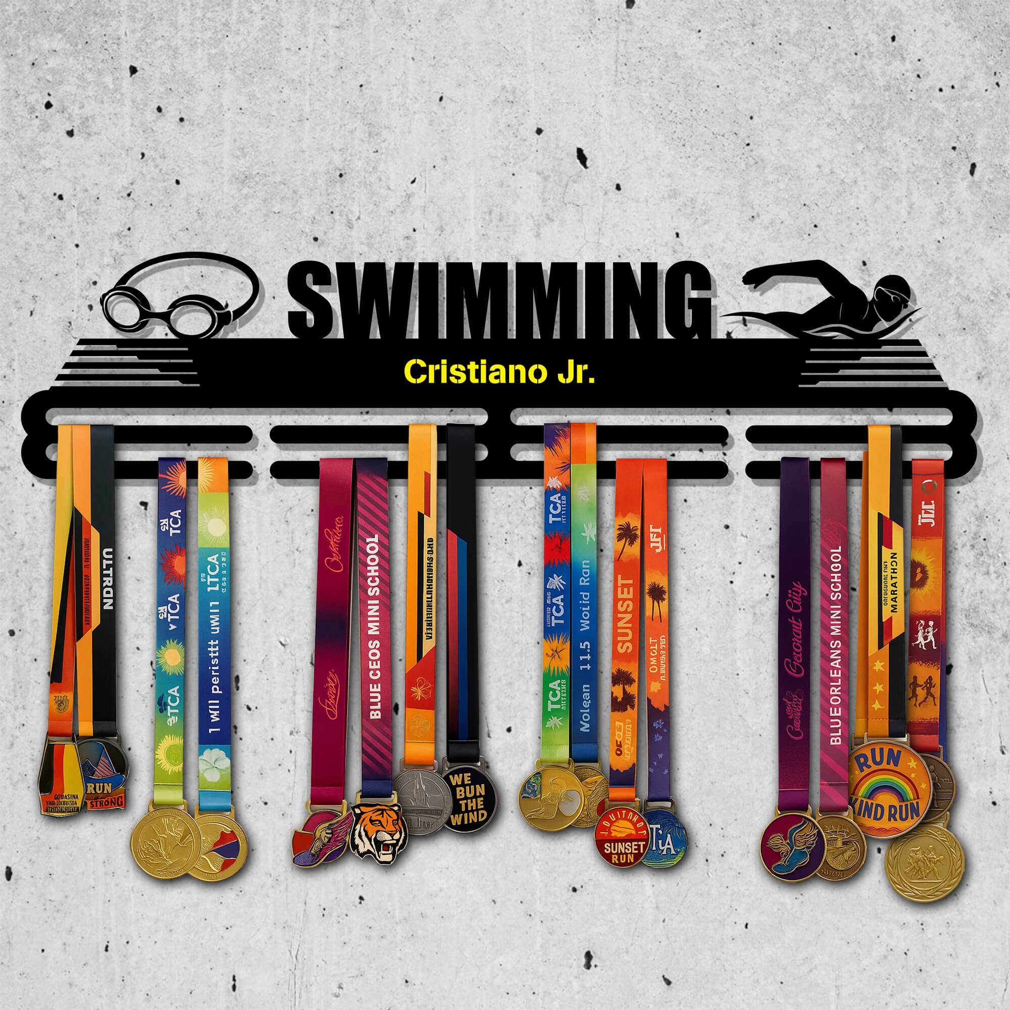 Metal Hanger for Swimming Awards – Stainless Steel Display Rack - Champion Hanger