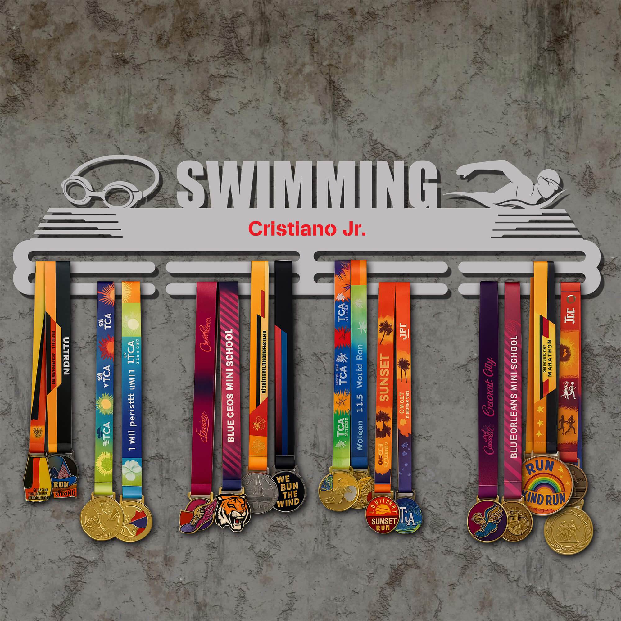 Metal Hanger for Swimming Awards – Stainless Steel Display Rack - Champion Hanger