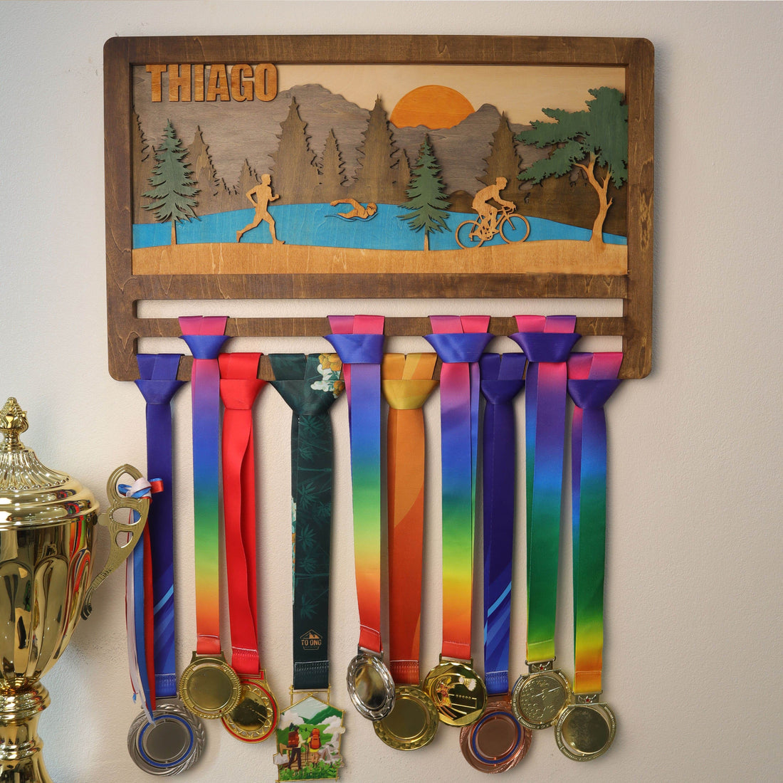 Triathlon Medal Display for Men Women, ChampionHanger running gifts - Champion Hanger