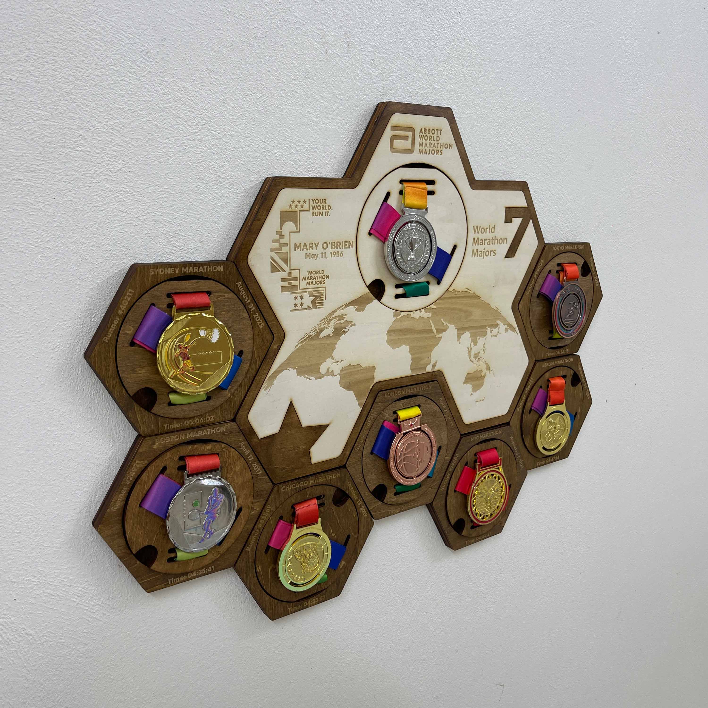 7 Abbott World Marathon Majors Medal Hanger