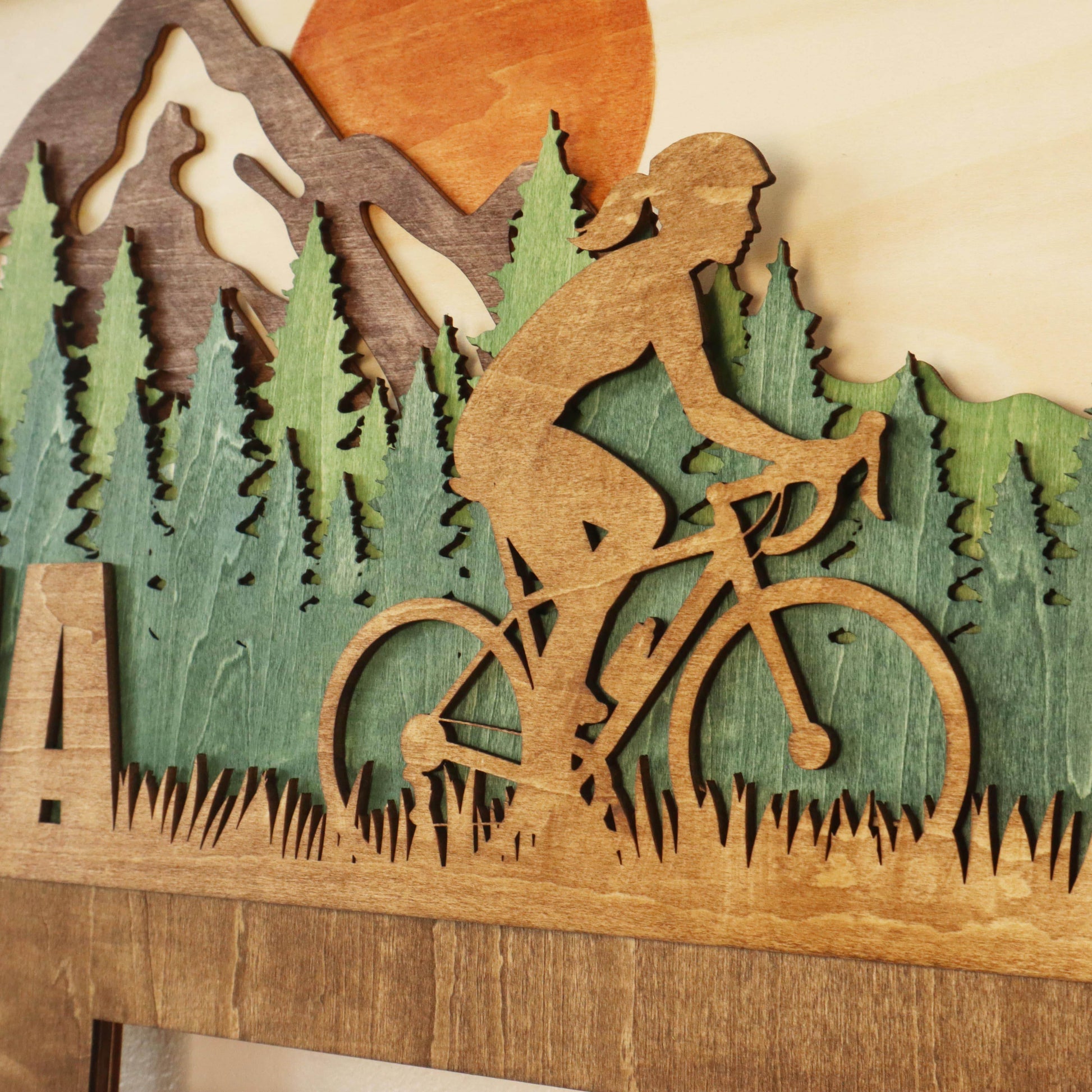 Wooden Bike Medal Hanger with Name – Handmade Wooden Wall Display for Bikers , ChampionHanger hiking gifts - Champion Hanger