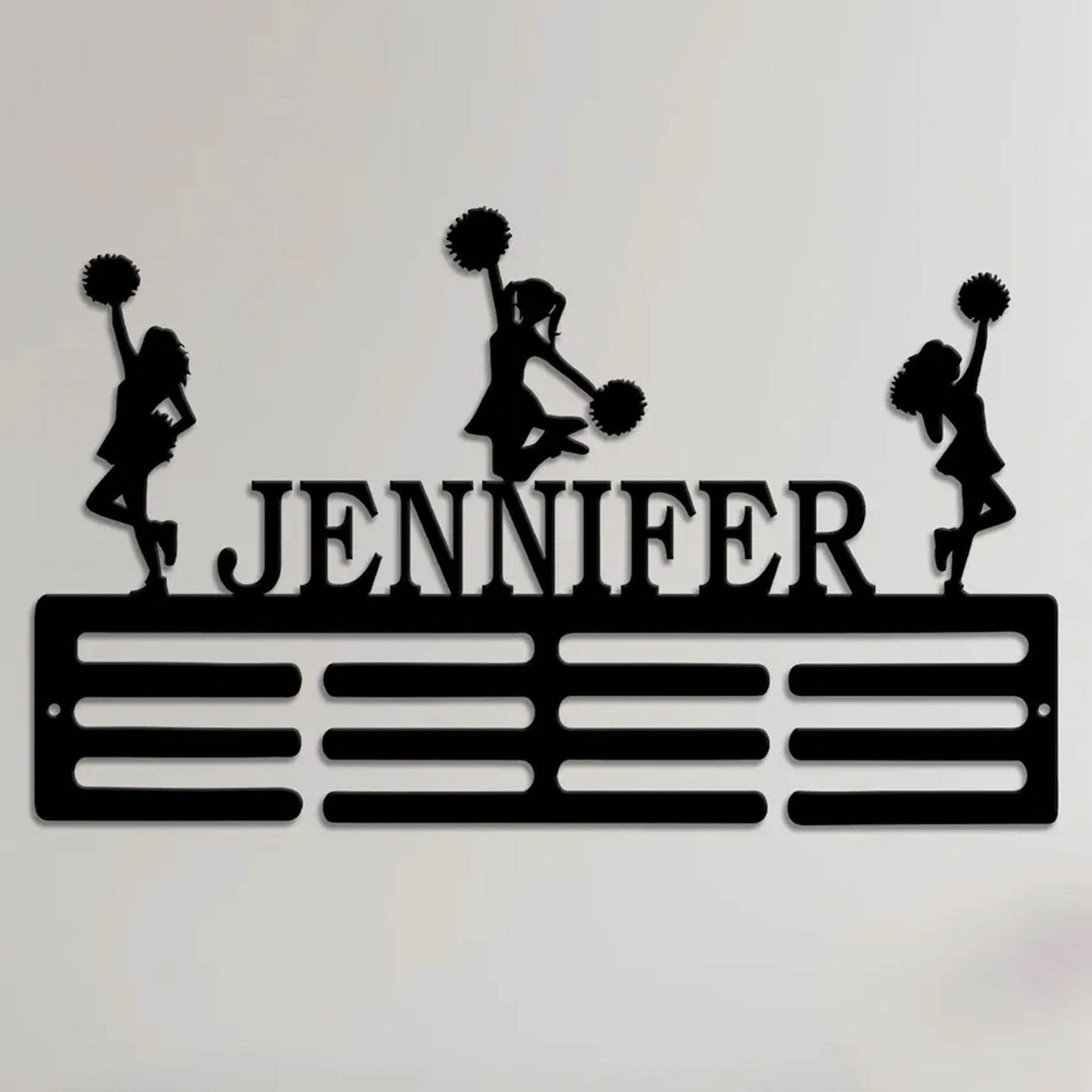 Custom Cheerleader Medal Rack, Personalized Name Display for Cheer Awards & Ribbons, Gift for Girls - Champion Hanger