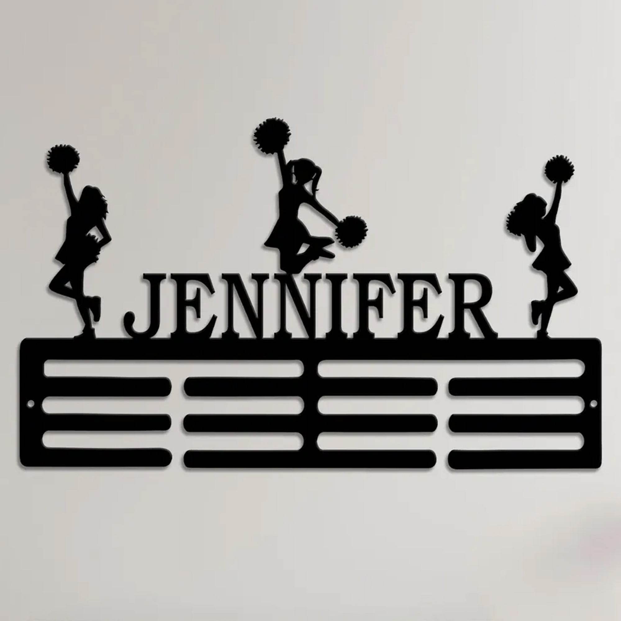 Custom Cheerleader Medal Rack, Personalized Name Display for Cheer Awards & Ribbons, Gift for Girls - Champion Hanger