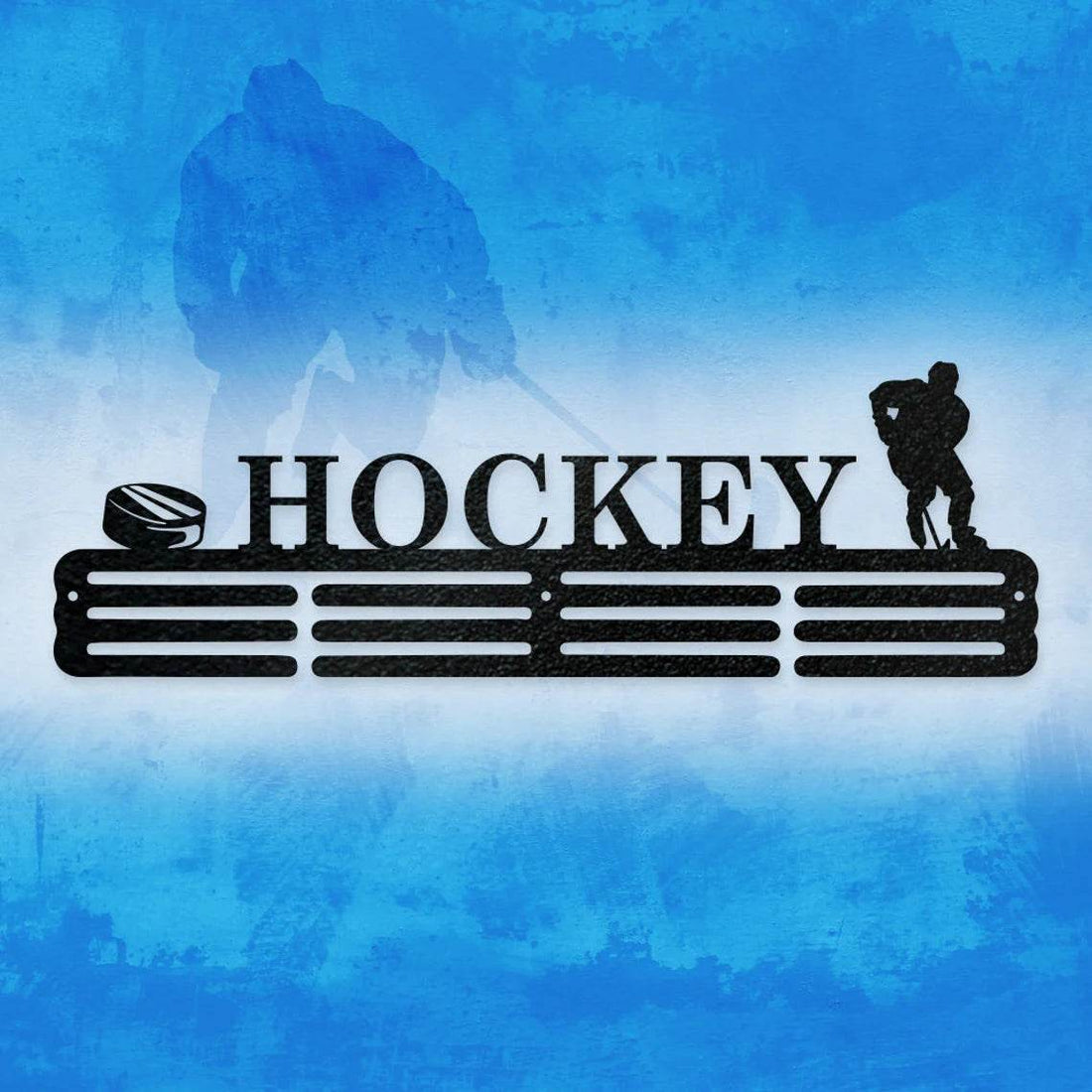Personalized Hockey Medal Hanger, Hockey Custom Metal Hanger, Sports Medal Display Awards Rack - Champion Hanger