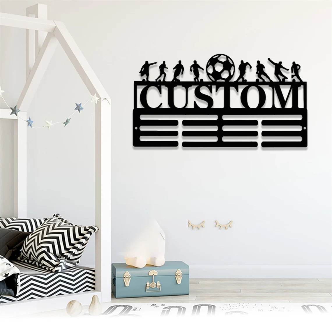Football Medal Holder, Perfect Gift for Soccer Players, Wall Display for Medals, Soccer Metal Medal Hanger - Champion Hanger