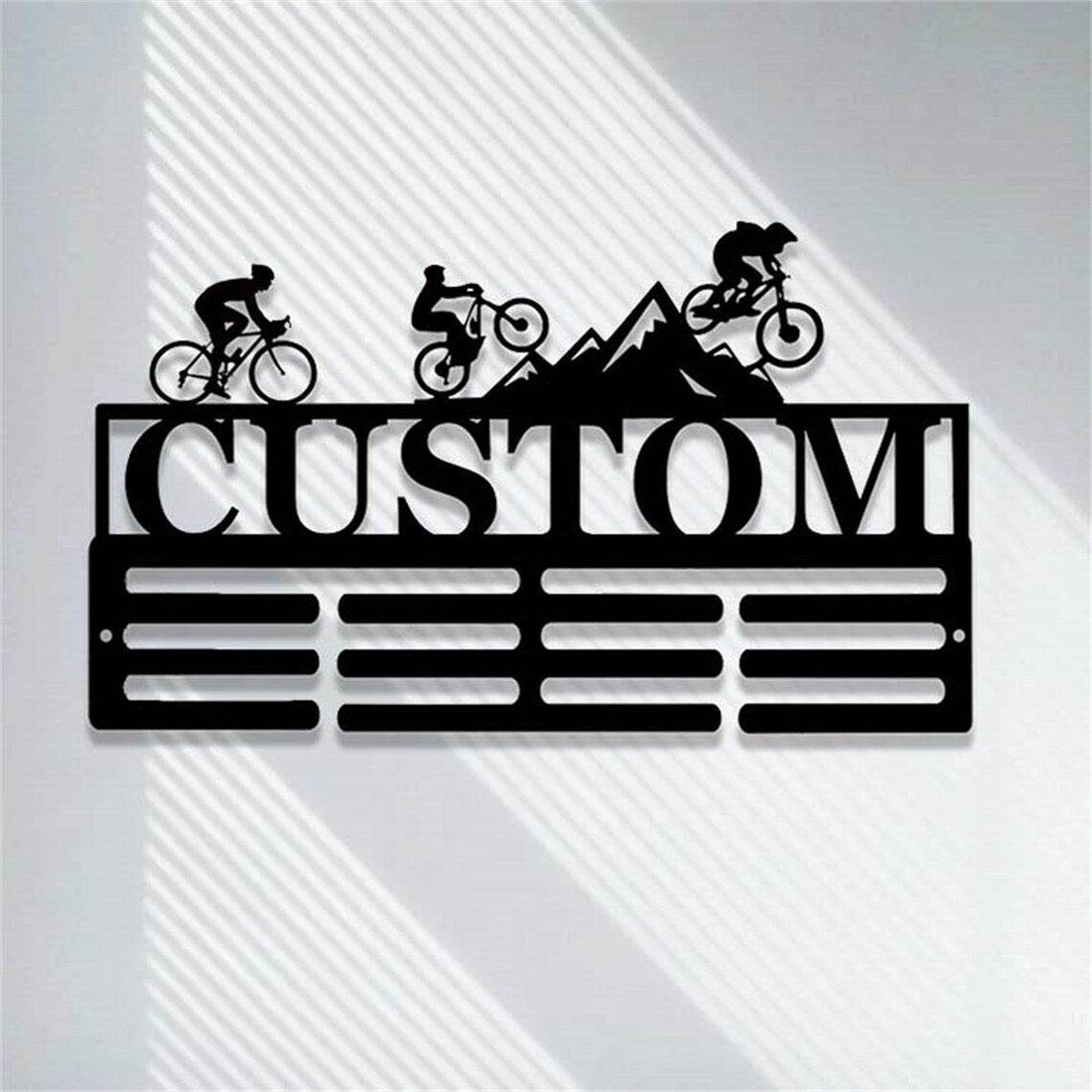 Personalized Medal Holder for Cyclists – Custom Name Display for Bike Racing Achievements - Champion Hanger