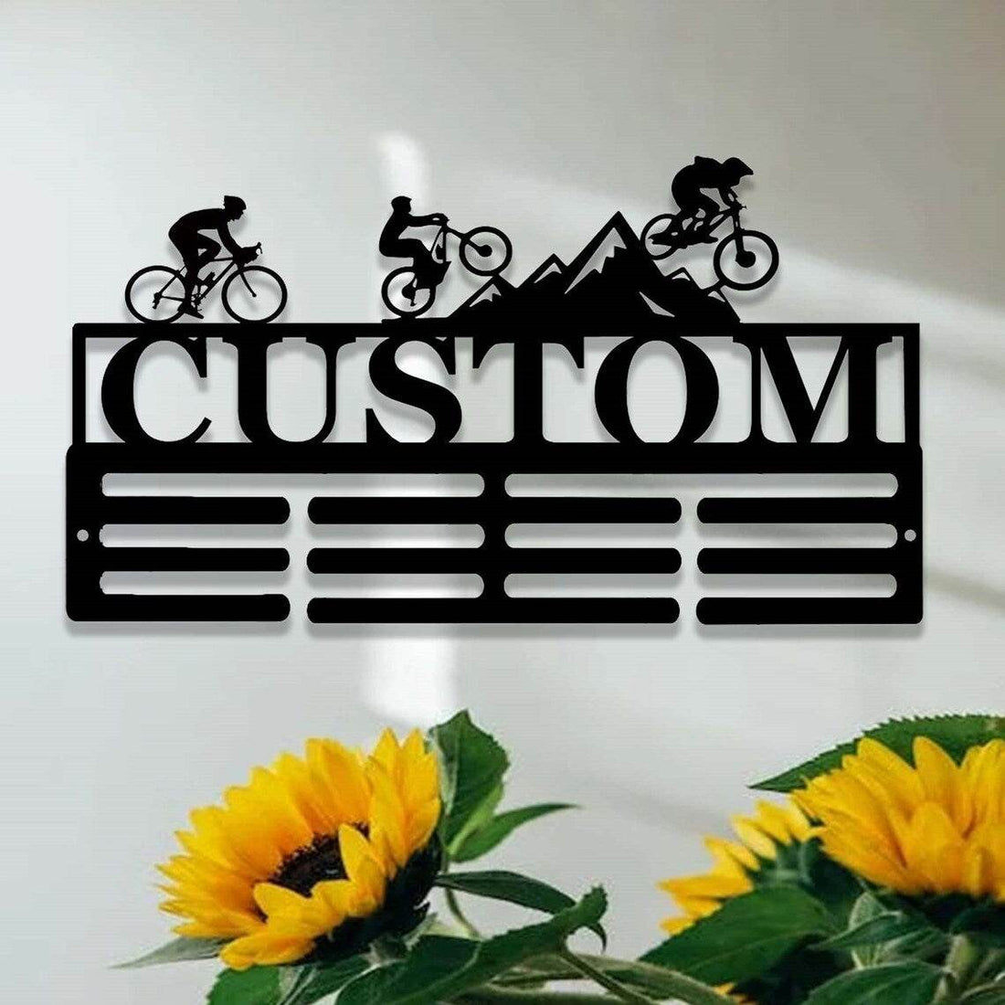 Personalized Medal Holder for Cyclists – Custom Name Display for Bike Racing Achievements - Champion Hanger