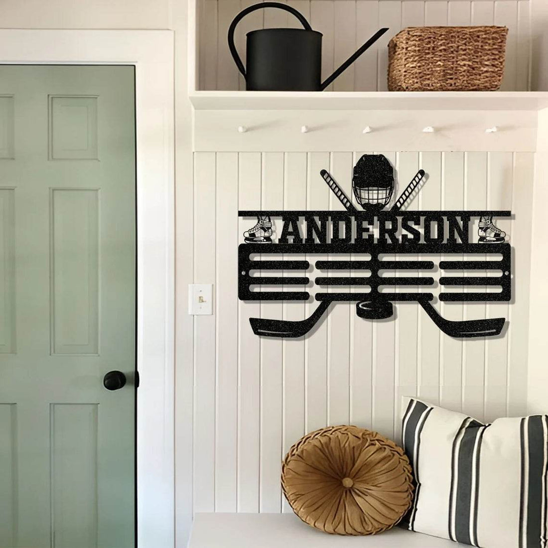 Hockey Medal Display Rack, Custom Metal Hanger, Personalized Hockey Medal Hanger, Sports Medal Display Awards Rack - Champion Hanger