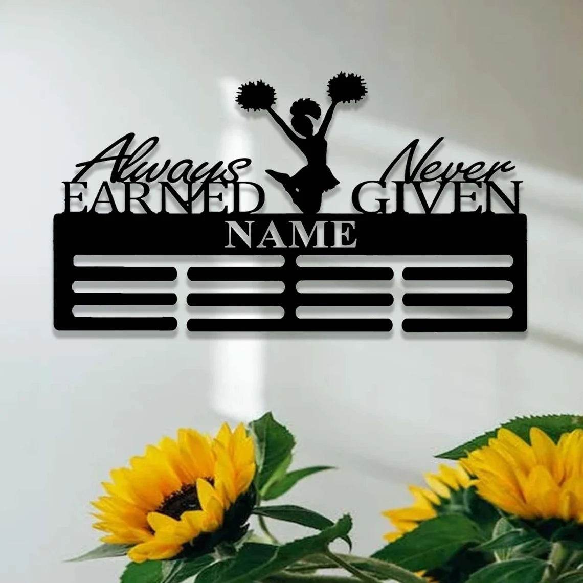 Personalized Cheer Medal Hanger, Perfect Gift for Cheerleaders to Display Ribbons & Awards, Custom Medal Holder - Champion Hanger