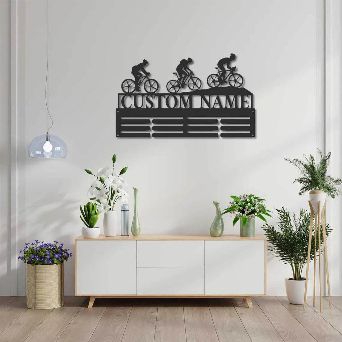 Custom Cyclist Medal Hanger, Personalized Holder for Bike Racing Medals - Champion Hanger