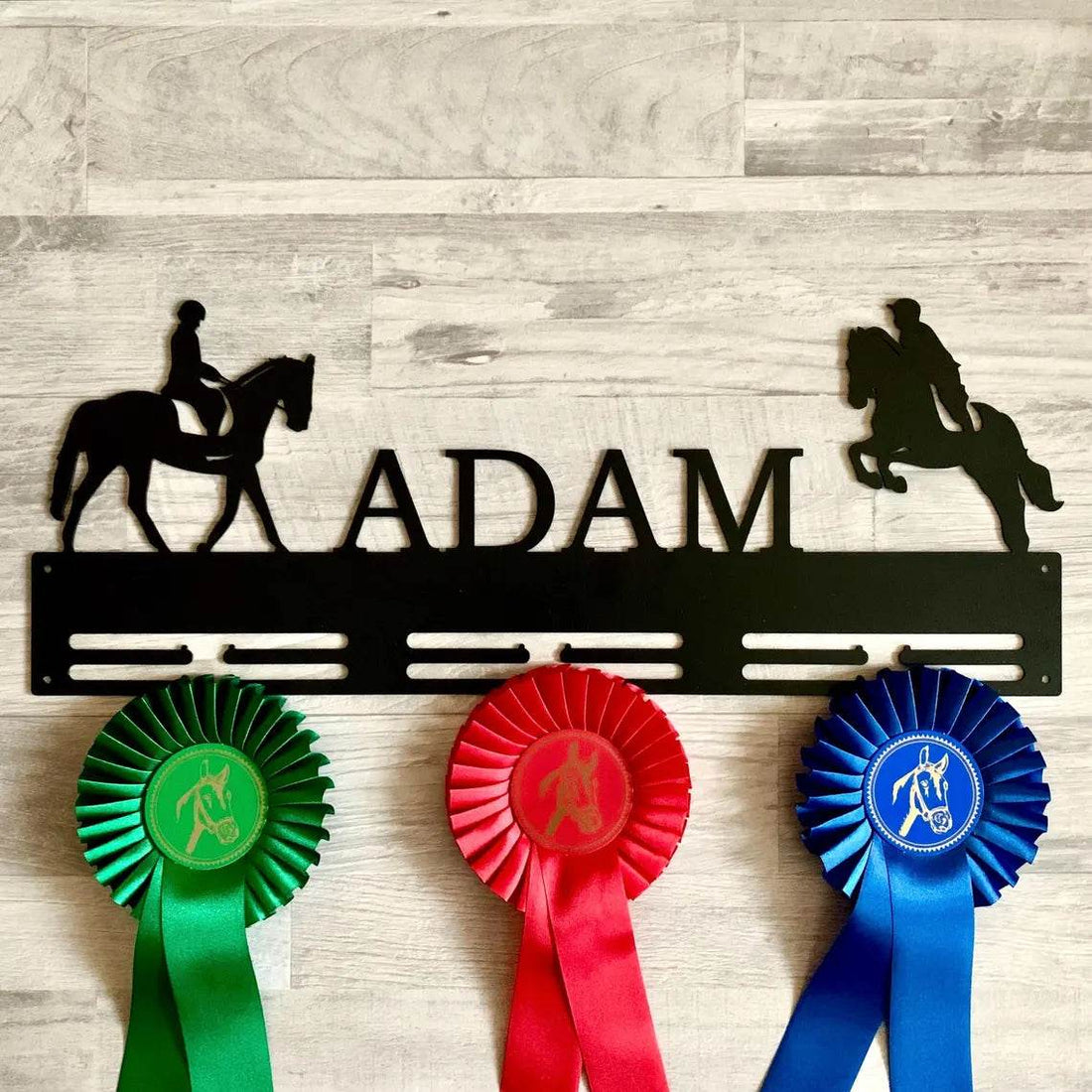 Personalized Horse Riding Medal Holder – Equestrian Metal Sign Medal Display Rack – Horse Show Award Hanger & Rider Gift - Champion Hanger
