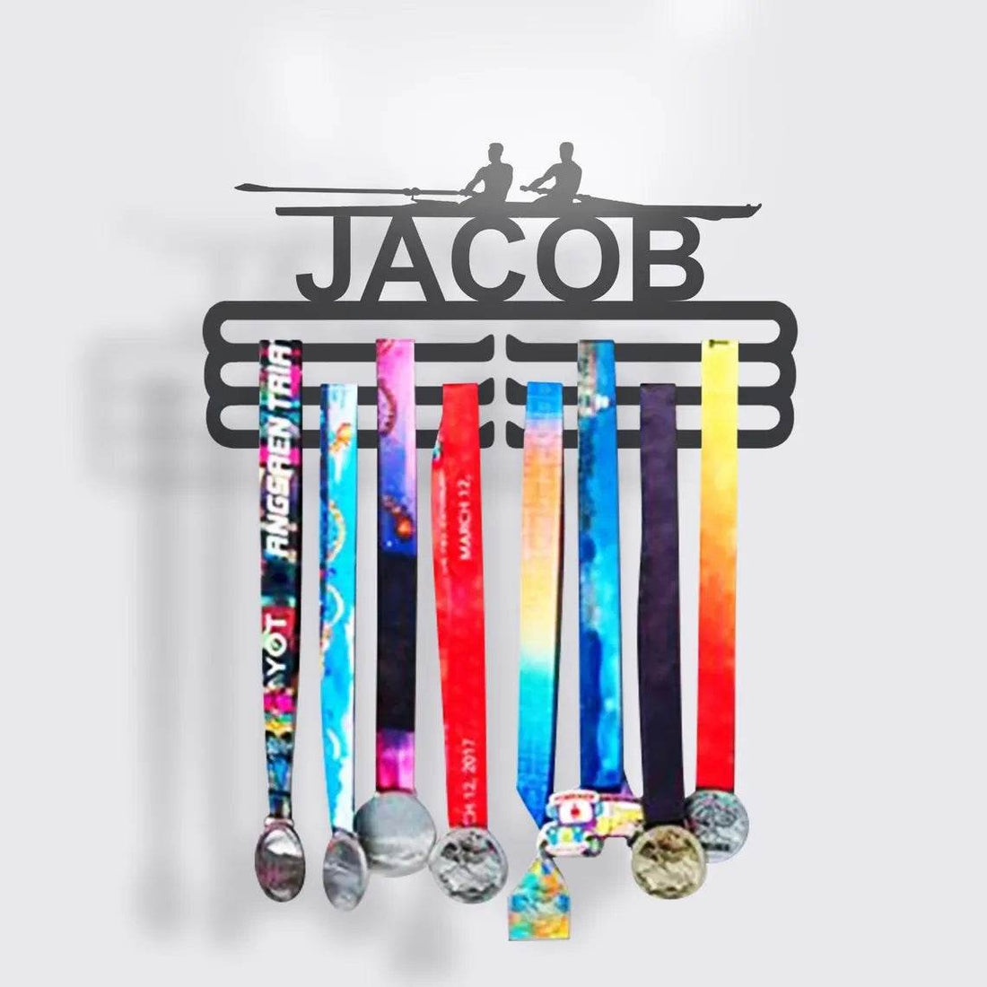 Personalized Rower Medal Hanger, Rowing Award Display Rack with Custom Name - Champion Hanger