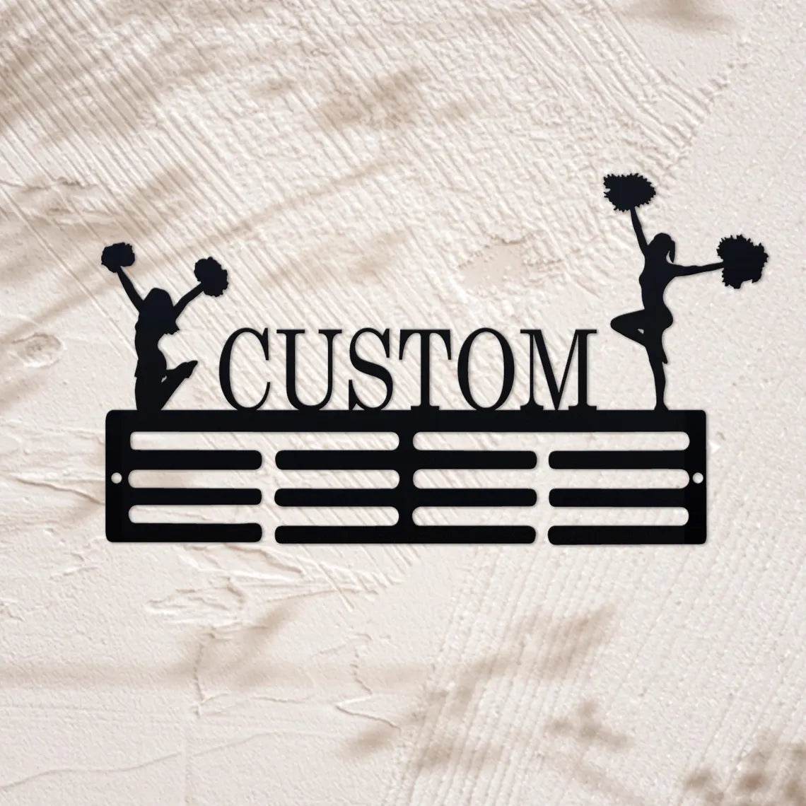 Personalized Cheer Medal Rack, Perfect Gift for Cheerleaders to Display Ribbons & Awards, Custom Medal Holder - Champion Hanger