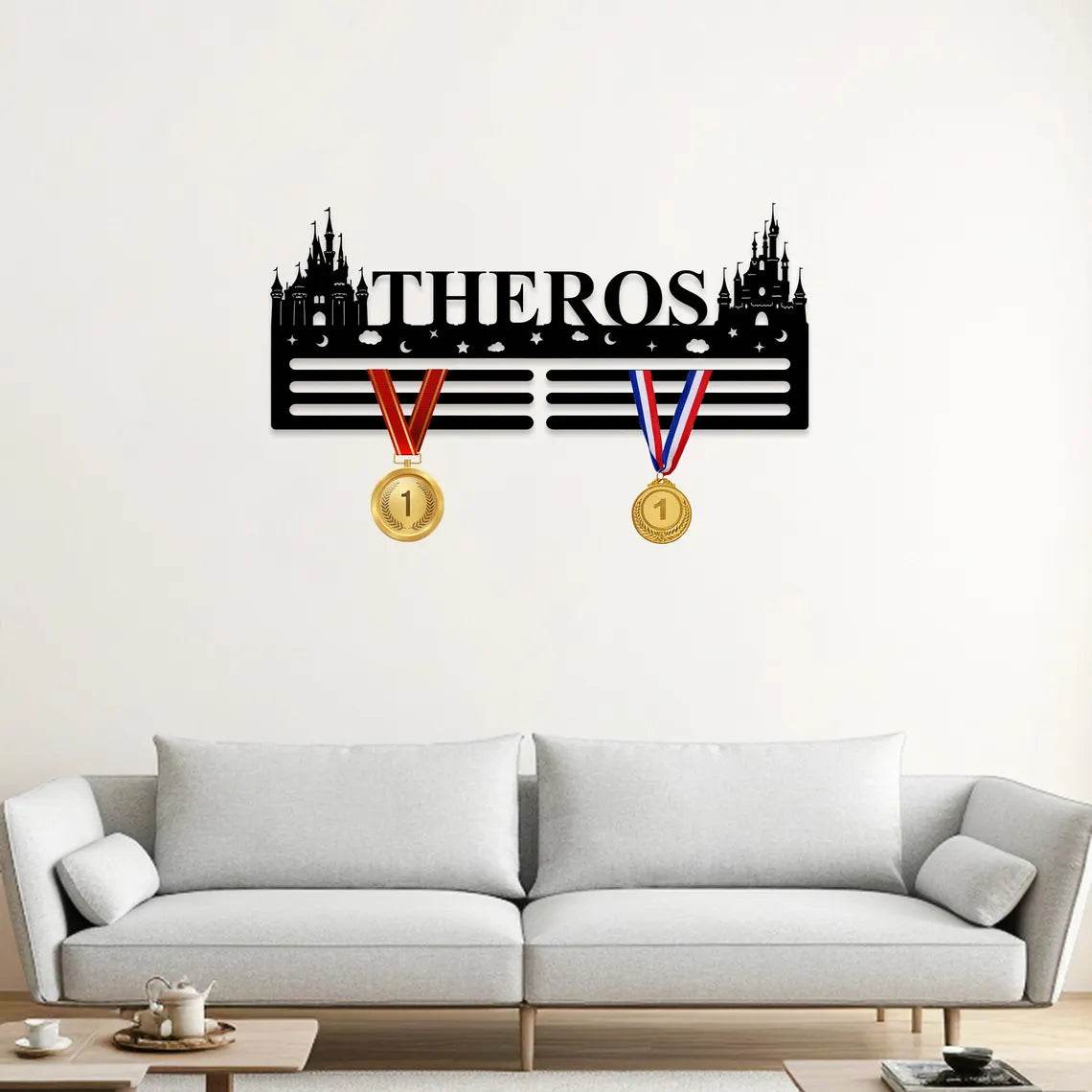 Personalized Magic Castle Medal Hanger – Custom Medal Display Rack with Name, Sports Awards Medal Holder, Runner Gift for Athletes - Champion Hanger