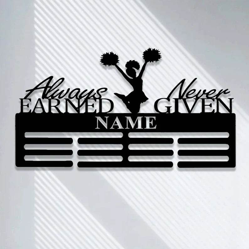 Personalized Cheer Medal Hanger, Perfect Gift for Cheerleaders to Display Ribbons & Awards, Custom Medal Holder - Champion Hanger