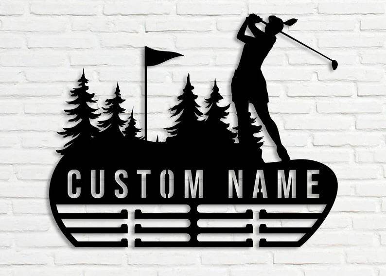 Custom Golf Medal Hanger, Personalized Name Display Rack for Awards & Ribbons, Golf Medal Holder Gift - Champion Hanger