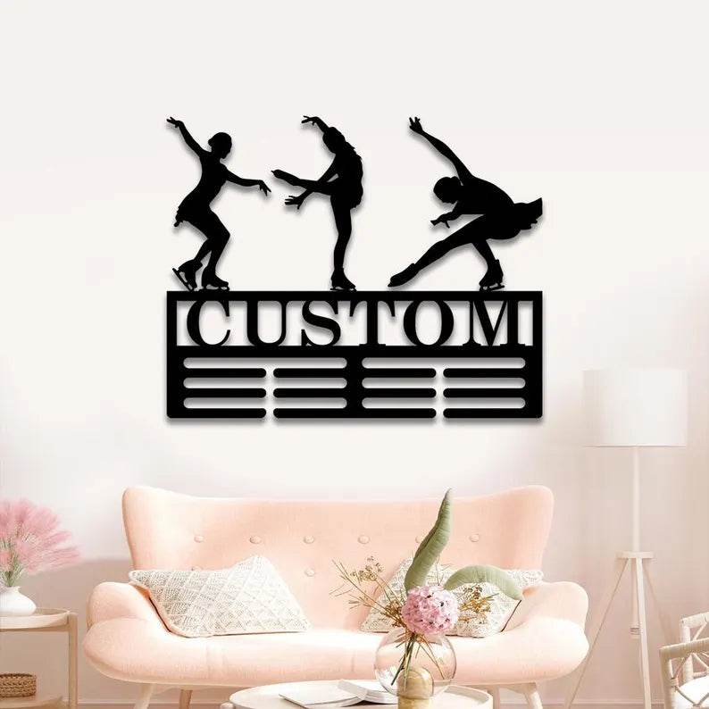 Custom Figure Skater Medal Hanger, Personalized Award Display for Ice Skating Medals - Champion Hanger