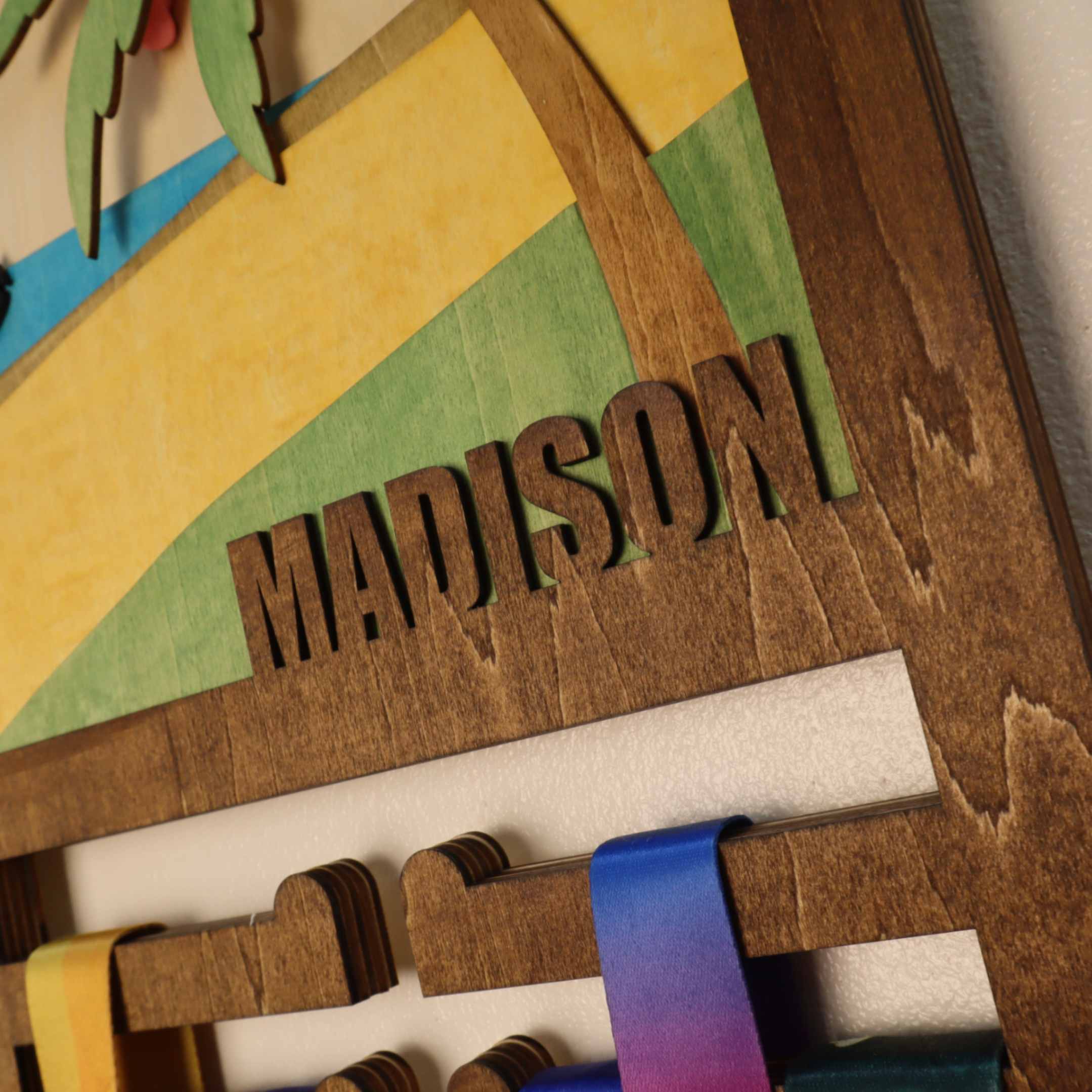 Personalized Wooden Volleyball Medal Hanger – Custom Beach Volleyball Display Rack | ChampionHanger
