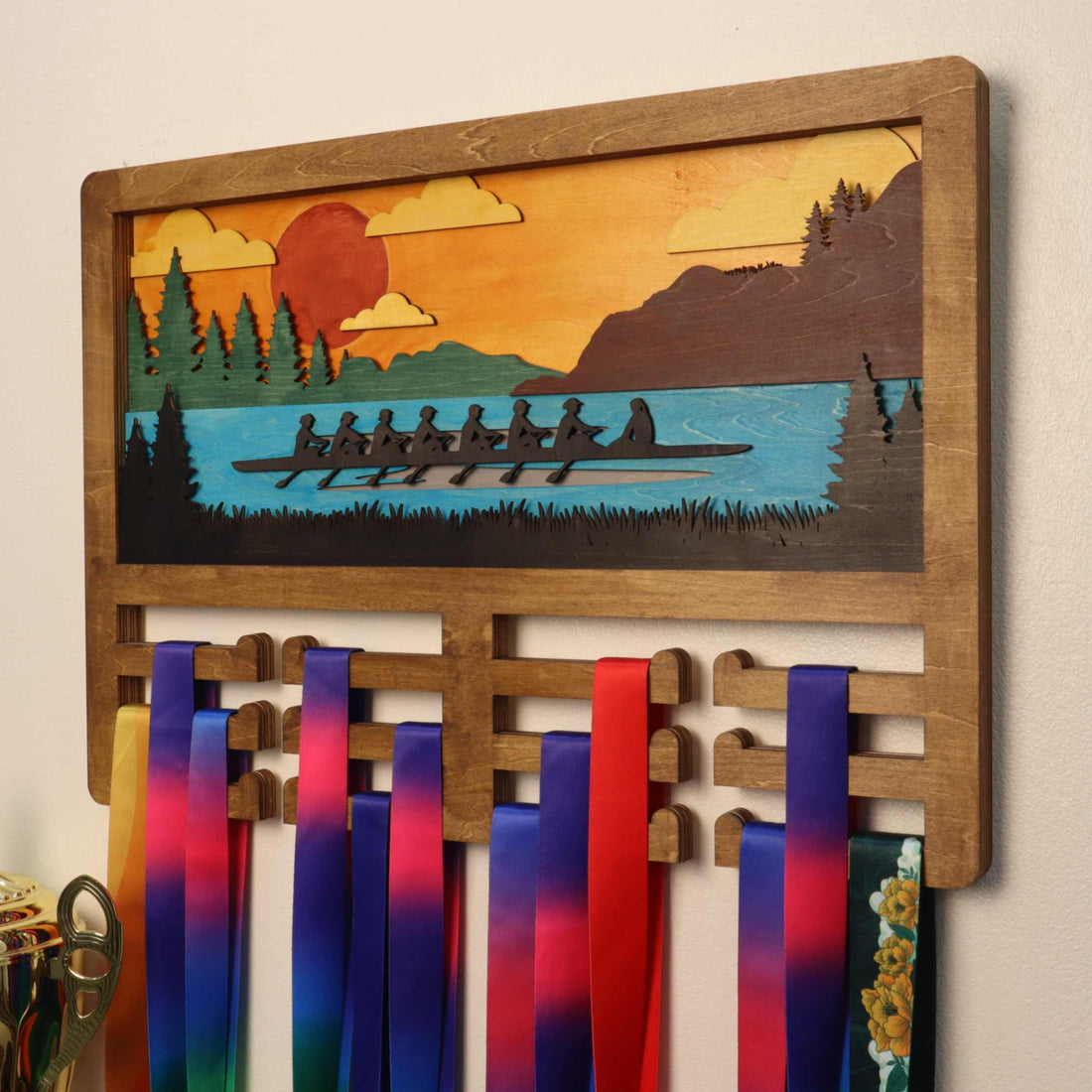 Personalized Wooden Rowing Medal Hanger with Custom Name | Gifts for Rowers | ChampionHanger