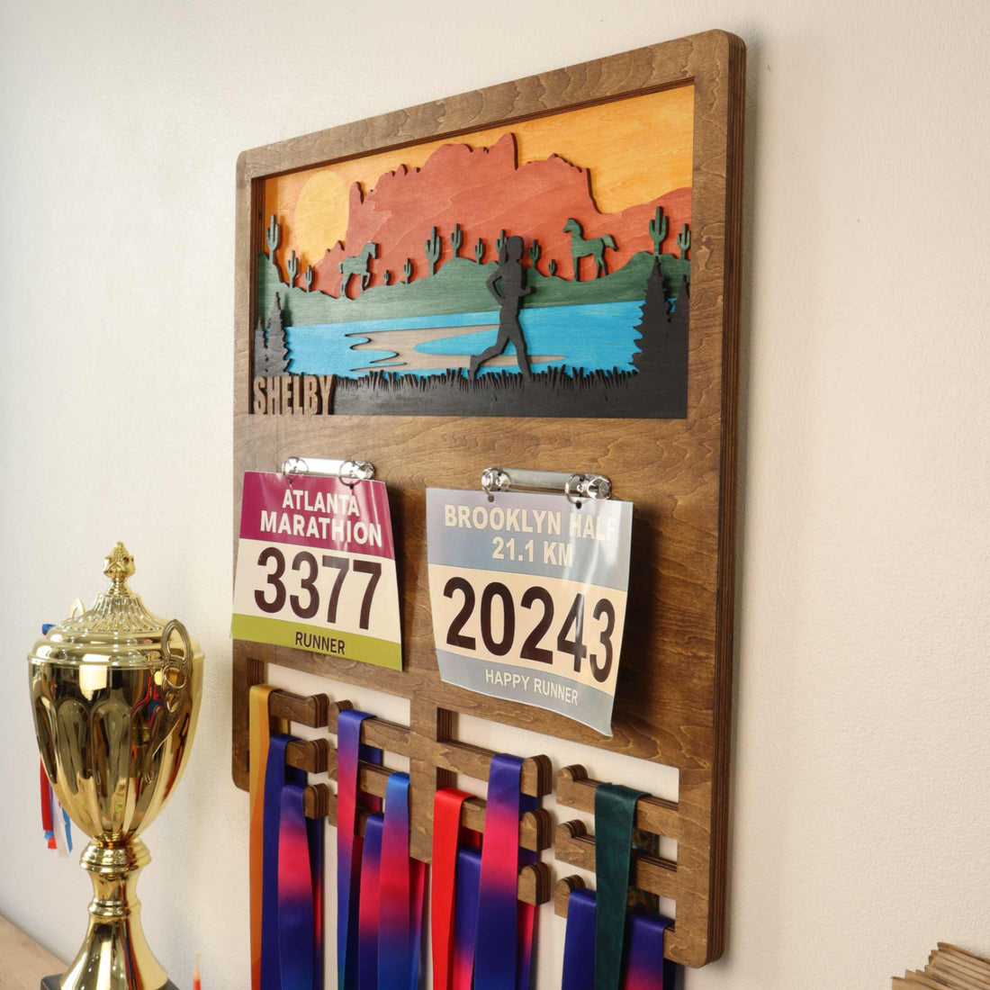 Personalized Wooden Medal Hanger for Running, Cycling & Hiking | ChampionHanger