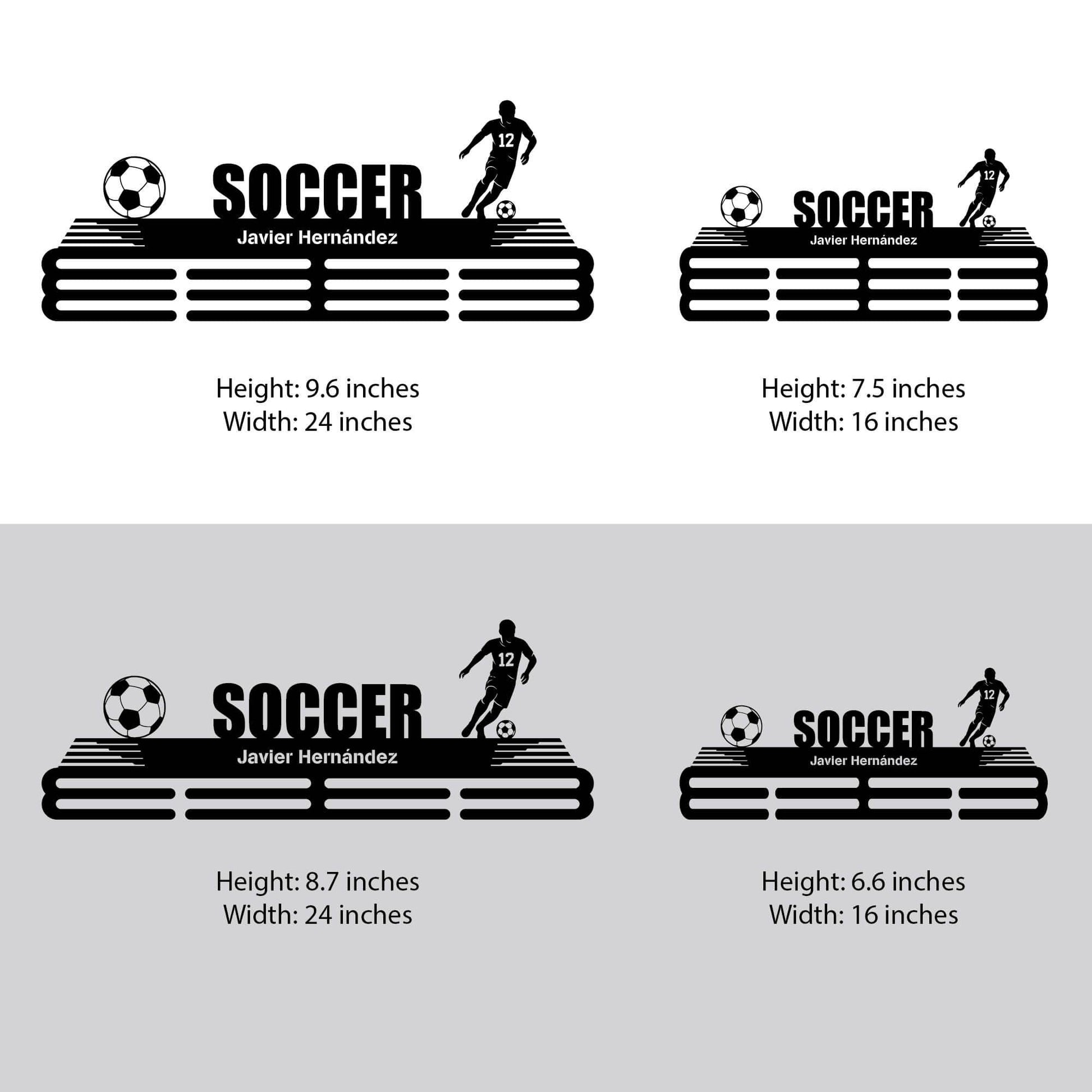 Soccer Player Medal Hanger - Metal Hanger for Soccer Awards – Stainless Steel Display Rack - Champion Hanger