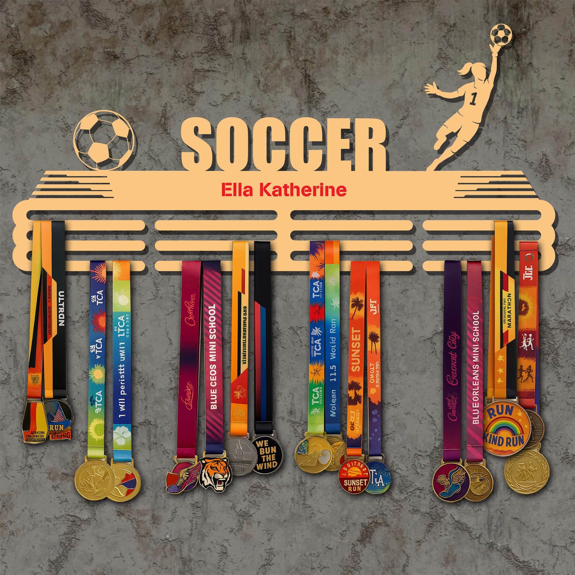 Goalkeeper Medal Hanger - Metal Hanger for Soccer Awards – Stainless Steel Display Rack - Champion Hanger