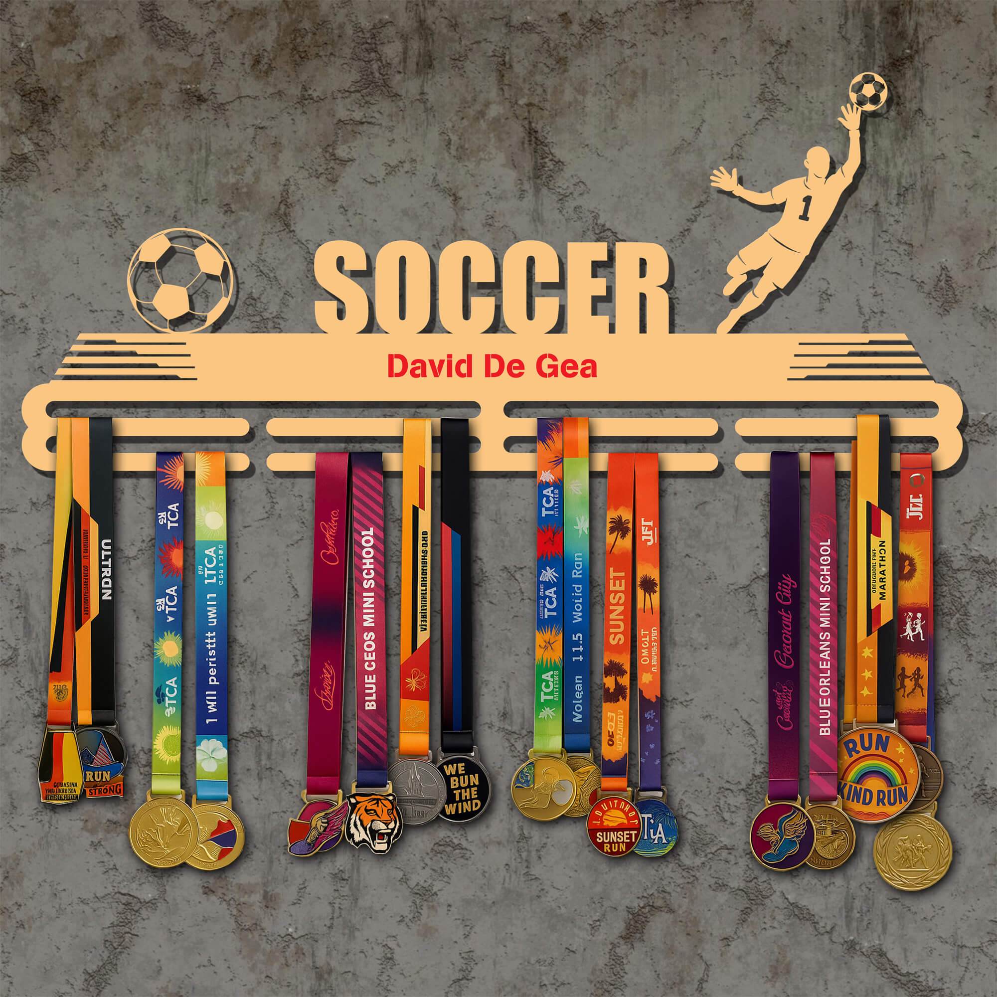 Goalkeeper Medal Hanger - Metal Hanger for Soccer Awards – Stainless Steel Display Rack - Champion Hanger